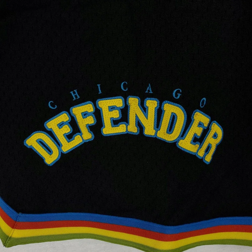 Hebru‎ Brantley Mitchell & Ness 3XL XXXL Jersey Shorts Embroidery Art Black NWT